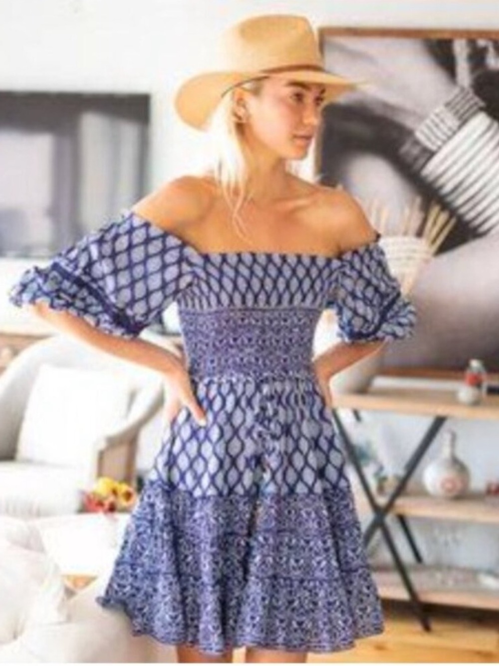 Bell by Alicia Bell Magnolia Puff Sleeve Mini Dress Size Small - Picture 12 of 12